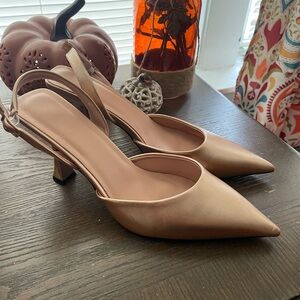 Elegant Tan Slingback Heels
